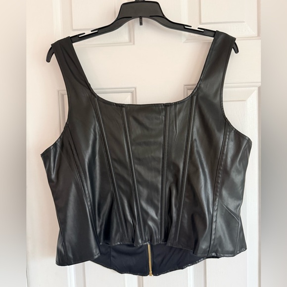 Torrid Black Faux Leather Zip-Up Corset - NWT - Picture 3 of 5